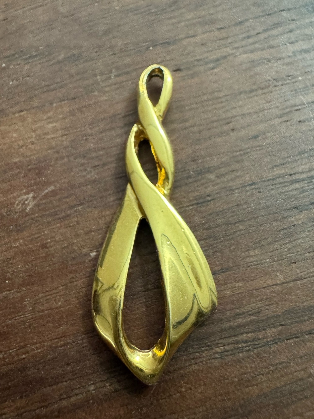Modernist Goldtoned Freeform Loop Pendant